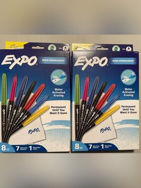 Expo Assorted Color Water-Activated Erasing Markers Bundle New
